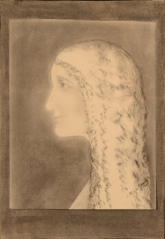Tilly De Graaf drawing of a woman in profile 1940