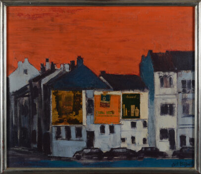 Toon (Antoon) Bogaert Modern Cityscape - billboards, 1971