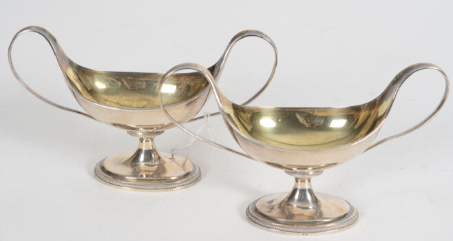 A pair of empire or regency solid silver salts Ghent, 1814-1831