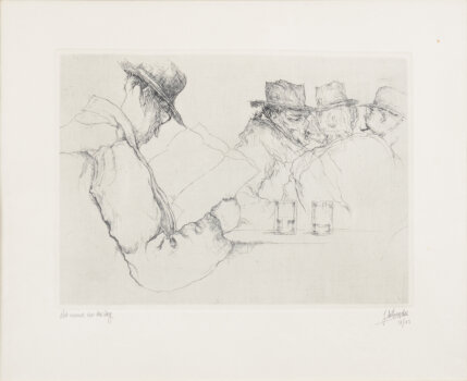 Jules De Bruycker News of the day, etching, 1941