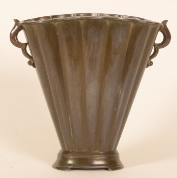 Just Andersen flower vase in patinated disco metal
