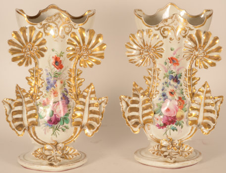 A massive pair of Louis-Philippe porcelain vases