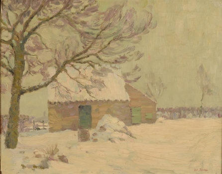 Octave Soudan a shed in the snow