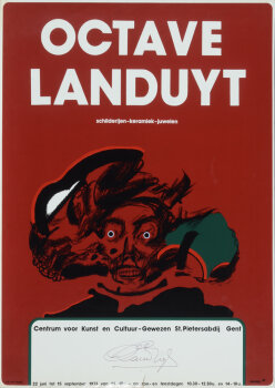 Octave Landuyt Exhibition poster signed by the artist 1973