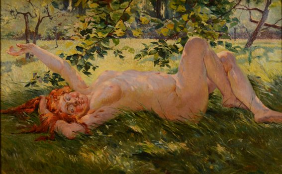 Jean Emile Van Cauwelaert Lying nude