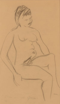 Arie Van de Giessen drawing sitting nude