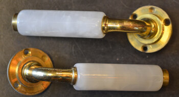 BAL vintage onyx and gilt brass door handles 1970s