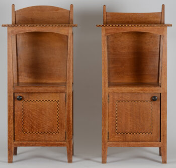 Richard Acke (design) and Victor Acke (execution), two made to order arts and crafts nightstands, ca. 1920