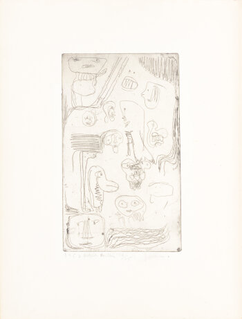 Asger Jorn détails taillés 1953 etching