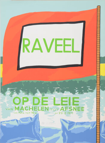 Roger Raveel Raveel op de Leie 1971 screenprint