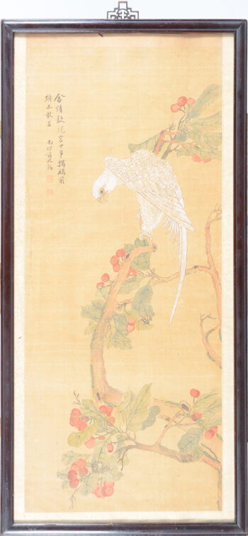 Chinese painting of a white eagle