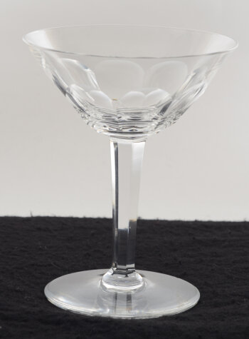 Val Saint-Lambert Gandria, côtes plates cut crystal champagne coupe