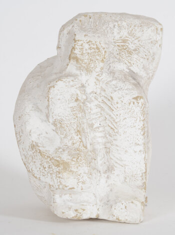 Roger Bracke, Block-figure, patinated clay, probably 1980's