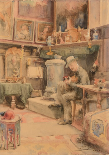 Jules De Wette Intermezzo in the artists studio 1891