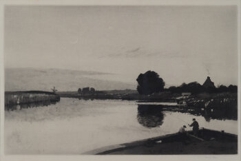 Sir Frank Short, The new moon, an original aquatint, 1918