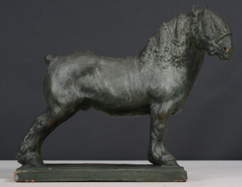Domien Ingels a Belgian draught horse in patinated terracotta