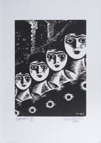 Frans Masereel Apparitions 1967 an original signed woodcut