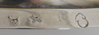 Philippus I. De Clercq, a slender handcrafted L XV 18th century silver candlestick, Ghent, 1777