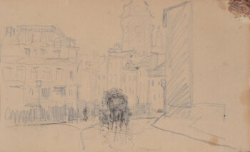 Guillaume Vogels a view of Brussels original drawing