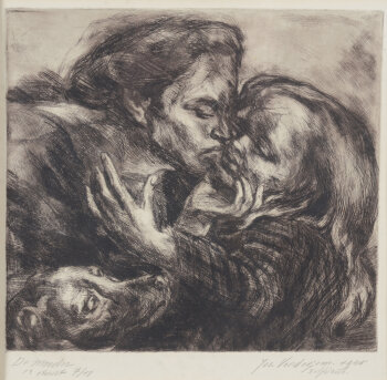 Jos Verdegem The mother, an original etching 1945