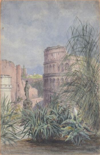 Unknown English artist 'Thunderstorm over the Colosseum', watercolour