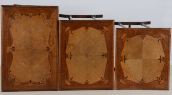 A nest of 3 side tables with marqueterie, France, ca. 1900