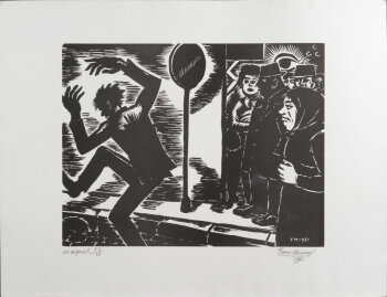 Frans Masereel Un original, 1971 an original signed linocut