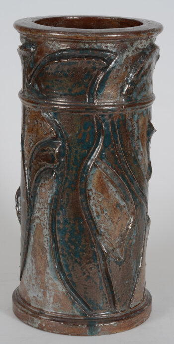 Arthur Craco, a very large unique cylindrical glazed stoneware vase, ca. 1920-1930