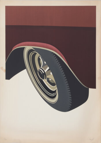 Peter Stampfli car tyre lithograph 1973