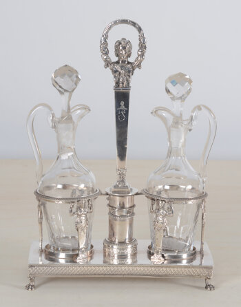 A striking silver Oil and Vinegar stand 'Janus', Paris 1809-1819