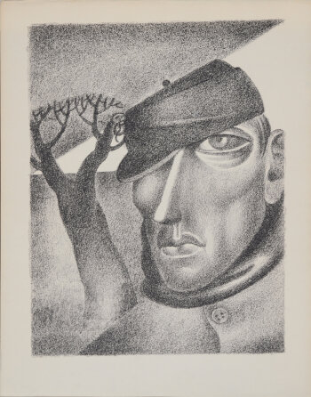 Gustave Van de Woestijne, a rare lithograph, portrait of a man, 1929