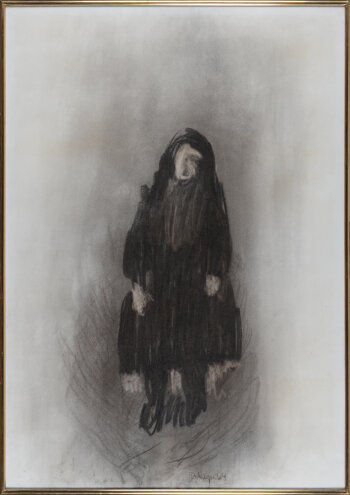 Eugène Dodeigne figure, an original charcoal drawing 1964