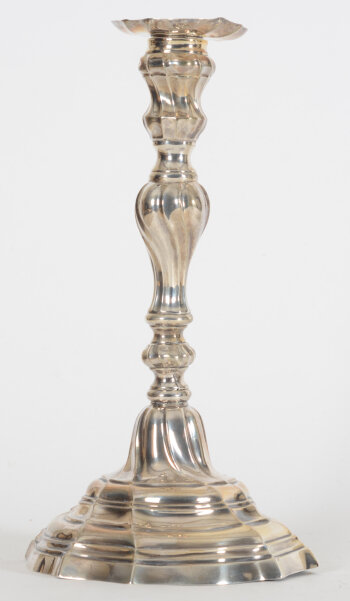 Joannes Baptista MS Paulus, A good silver L XV 18th century candlestick