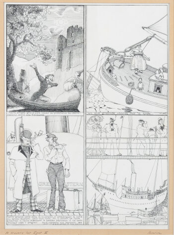 Mark Severin a travers les âges II, an original ink drawing from 1928