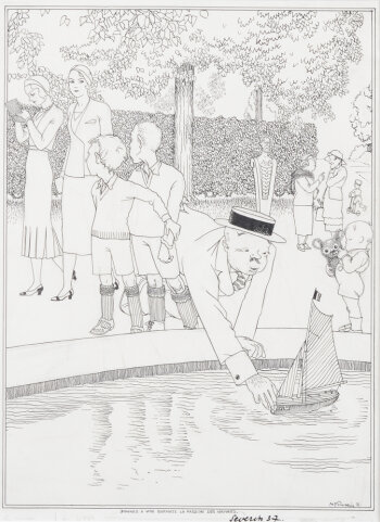 Mark Severin Donnez à vos enfants la passion des navires, an original drawing