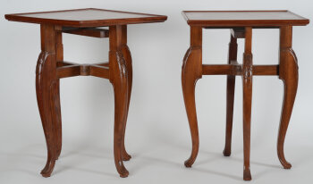 Charles Van Beerleire - La Flandre, a very rare pair of folding mahogany art deco occasional tables 1930's