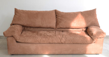 Italian two seater suede sofa