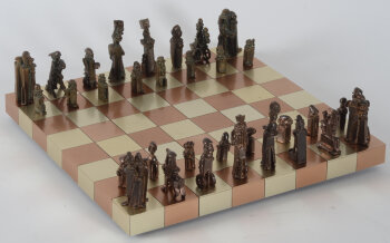 Vic Gentils bronze Chess set 1973