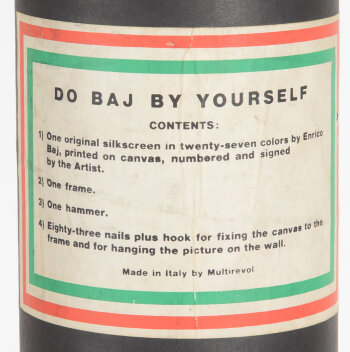 Enrico Baj Do Baj yourself by screenprint in its tube 1971