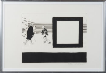 Roger Raveel, Op Bezoek bij Raveel, 1971, an original etching