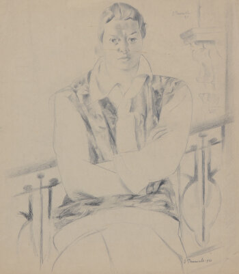 Gaston Pauwels Woman sitting on a balcony 1931