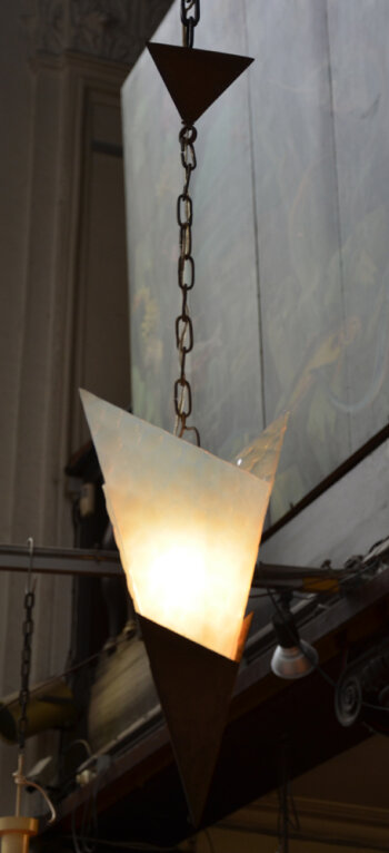 An unusual modernist-constructivist hall lantern, 1930's