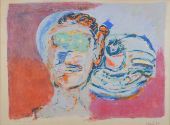 Karel Appel, Regard vers l'infini (épreuve d'artiste), 1963 a colour lithograph