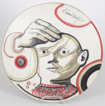 Octave Landuyt a rare and unique painted dish