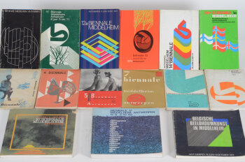 A collection of Middelheim Biennale catalogues