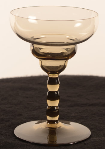 Art deco cocktail glass in brown smokey quartz glass
