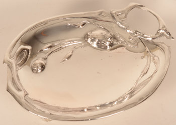 Viennese art nouveau silver dish