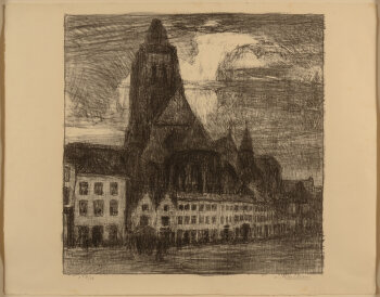 Albert Baertsoen Oudenaarde, an extremely rare lithograph 1915