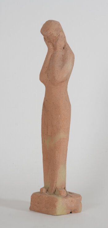 Roger Bracke a grieving figure, lightly fired clay, probably unique