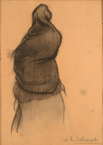 Charles-René Callewaert study of a woman with shawl